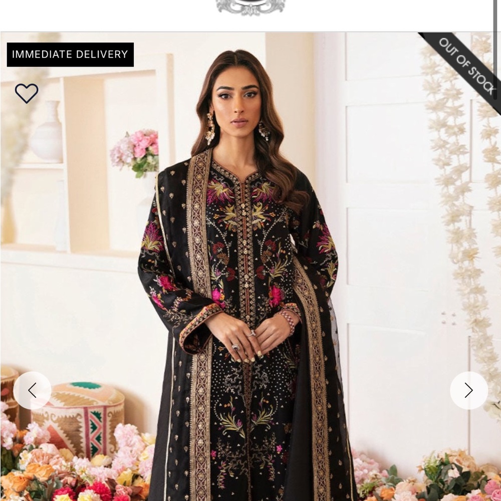 Pinar Black Shirt and Dupatta with Pants Luxe Fta farah talib aziz